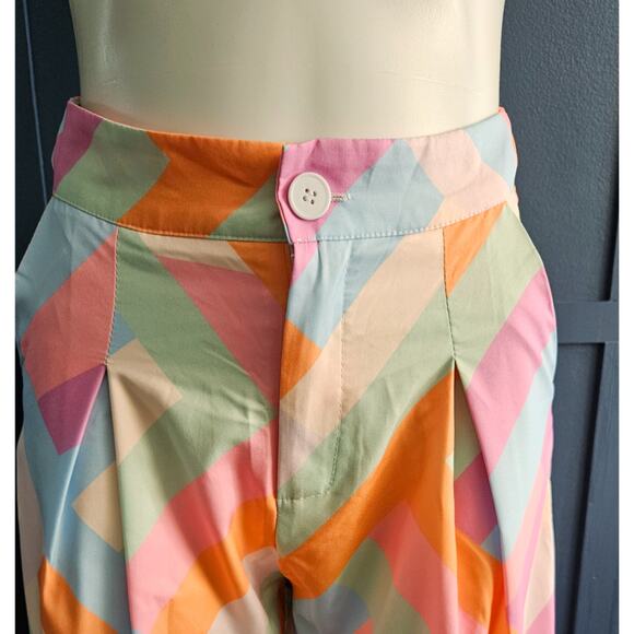 Shein Retro Mod Print Wide Leg Pants sz Small - Picture 4 of 4